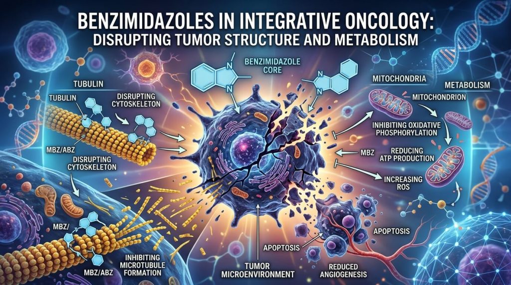 Benzimidazoles in Integrative Oncology: Disrupting Tumor Structure and Metabolism