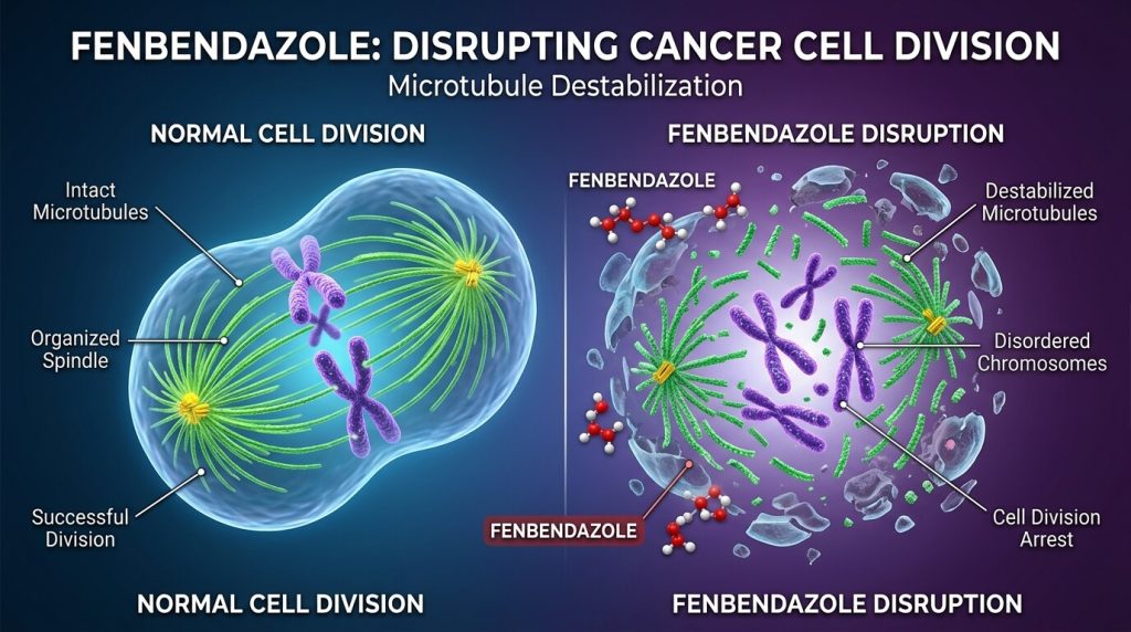 Fenbendazole and Microtubule Destabilization: Disrupting Cancer Cell Division