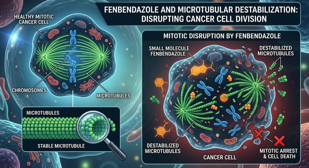 Fenbendazole and Microtubule Destabilization: Disrupting Cancer Cell Division